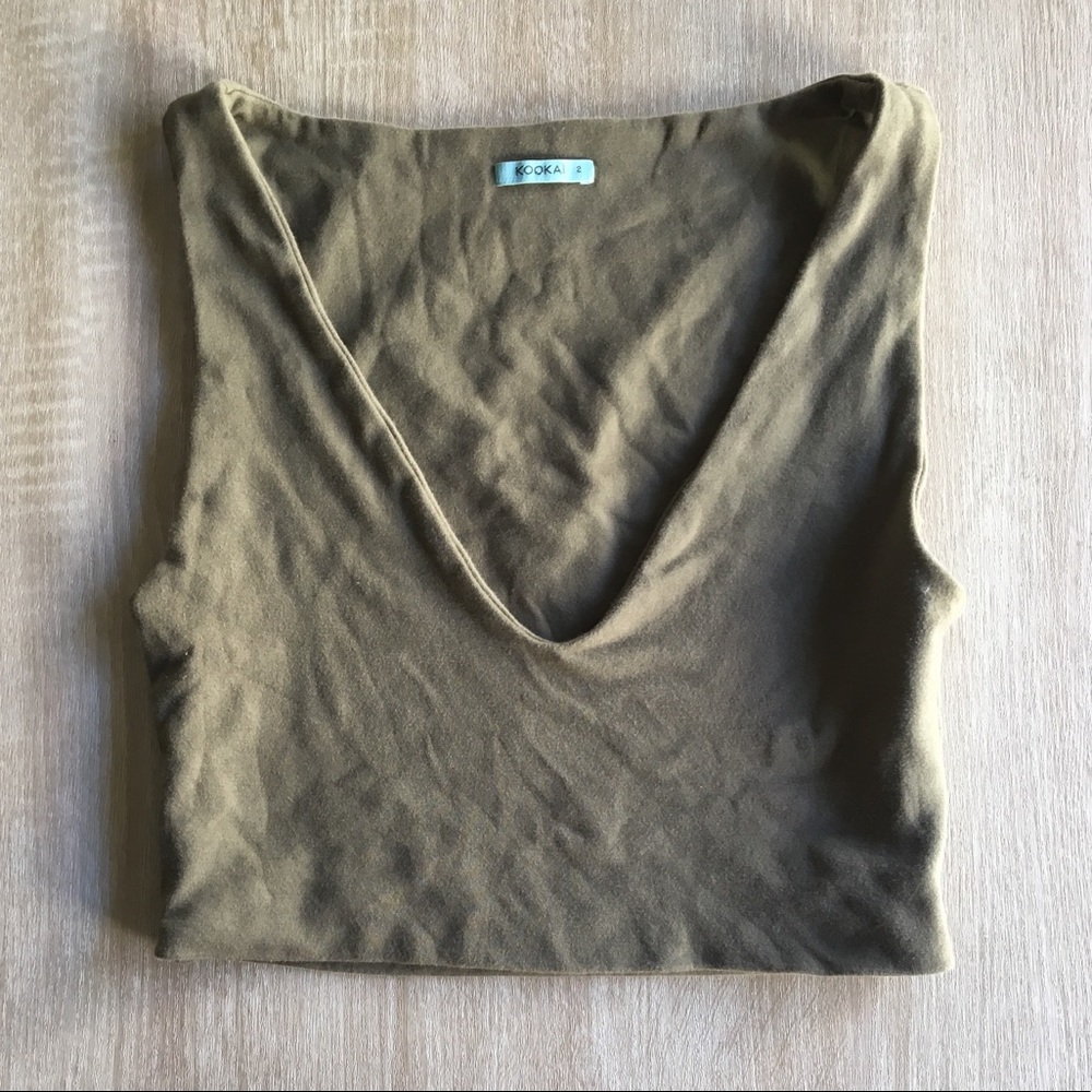 Kookai Crop Top, olive